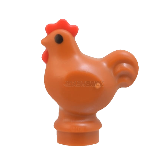 LEGO Minifigure Animal - Chicken, Red Comb and Wattle, Dark Orange [1413pb01]