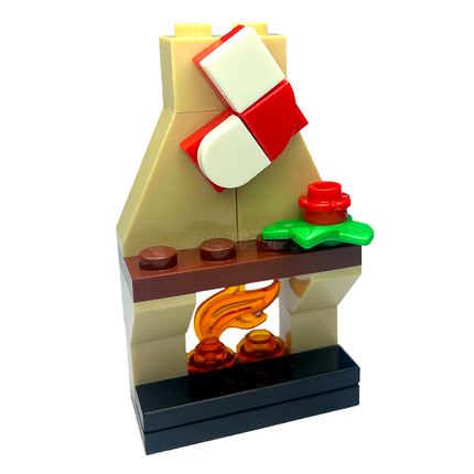 LEGO "Holiday Fireplace" - Fire, Hanging Christmas Stocking [MiniMOC]