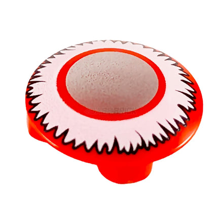 LEGO Plate, Round 2 x 2 with Rounded Bottom (Boat Stud), Gold Circle with White Fringe, Red [2654pb012] 6298796