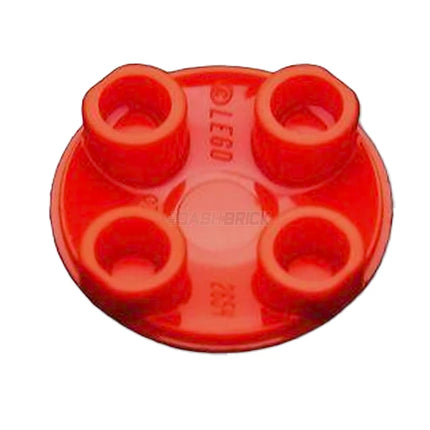 LEGO Plate, Round 2 x 2 with Rounded Bottom (Boat Stud), Gold Circle with White Fringe, Red [2654pb012] 6298796