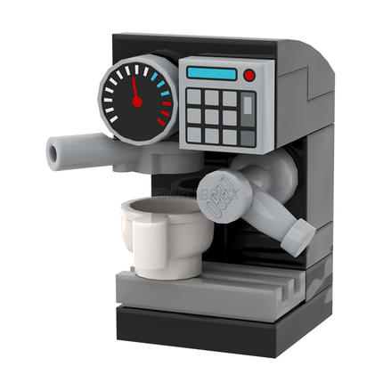 LEGO "Coffee Machine" - Medium Coffee Maker - Black, Cup [MiniMOC]