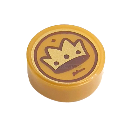 LEGO Minifigure Accessory - Crown Coin, Castle, Pearl Gold [98138pb260] 6375358