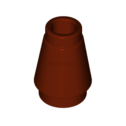LEGO Cone 1 x 1 with Top Groove, Reddish Brown [4589b]