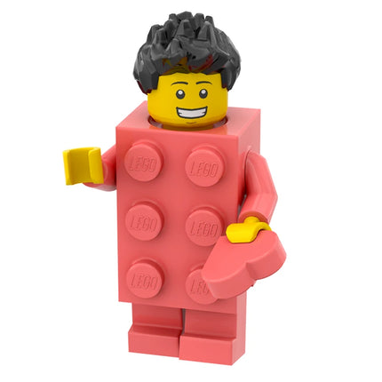 LEGO Minifigure - Coral Brick Costume Guy [DASHBRICK EXCLUSIVE] Limited Release