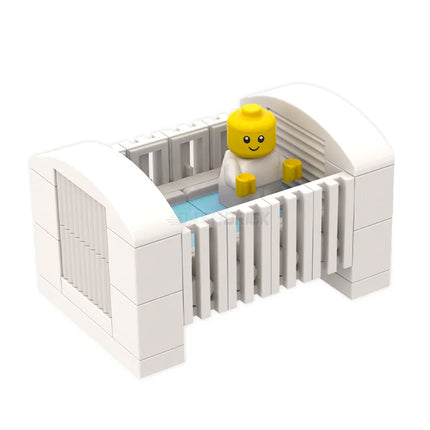 LEGO "Baby Bassinet" - White with Pink or Blue Sheets [MiniMOC]