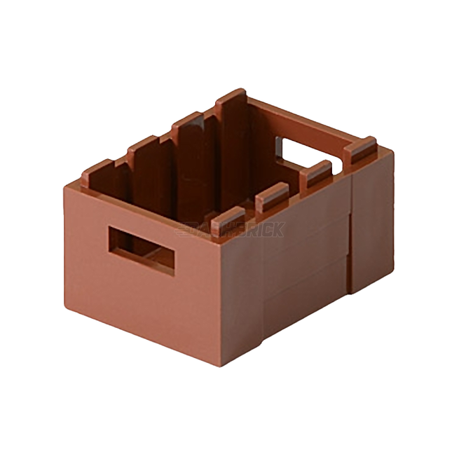 LEGO Container, Crate/Box 3 x 4 x 1 2/3, Handholds, Reddish Brown [30150]