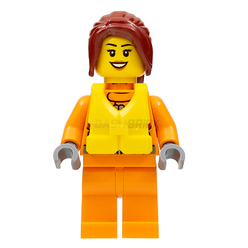 LEGO Minifigure - Female, Watercraft Pilot, Coast Guard City, Dark Red Hair [CITY]
