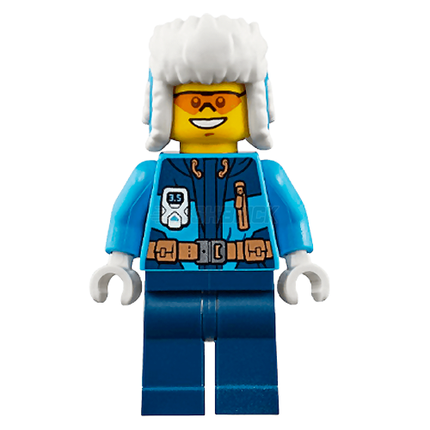 LEGO Minifigure - Male, Explorer, Ushanka Hat, Orange Sunglasses [CITY]
