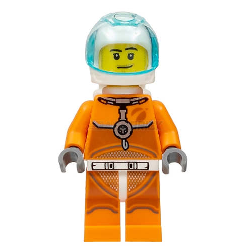 LEGO Minifigure - Astronaut - Male, Orange Spacesuit, Moustache, Sideburns [CITY]