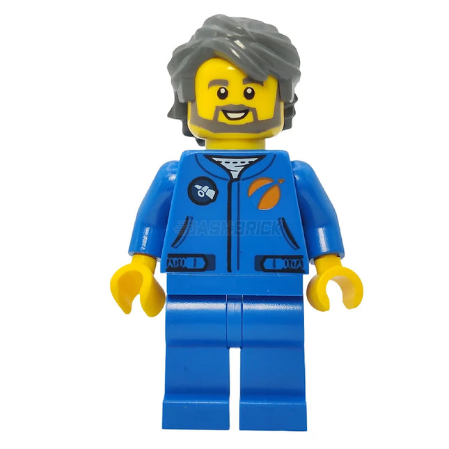 LEGO Minifigure - Astronaut, Male, Blue Jumpsuit, Grey Beard (2019) [CITY]
