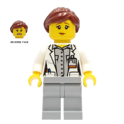 LEGO Minifigure - Female, Doctor, White Open Jacket over Shirt [CITY]