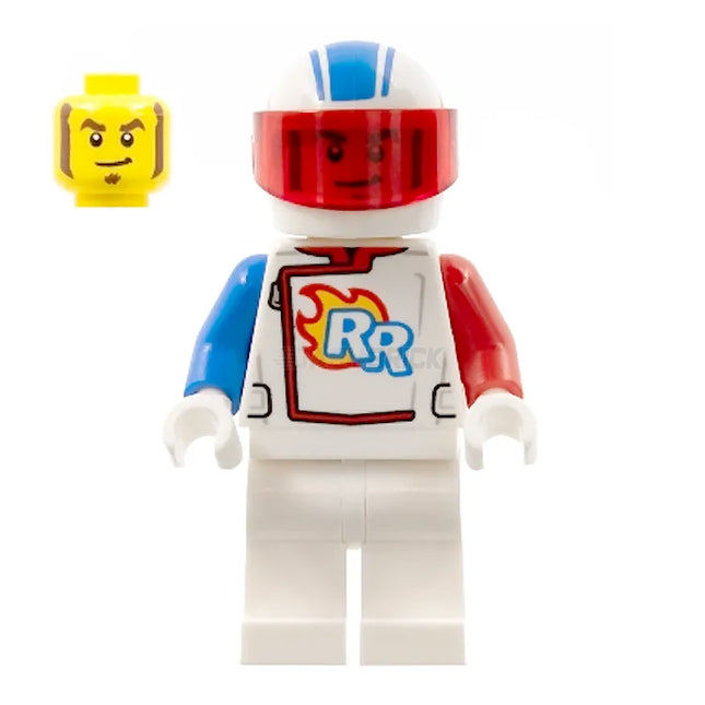 LEGO Minifigure - Rocket Racer - Stuntz Driver, White Jumpsuit, Helmet, Trans-Red Visor [CITY]