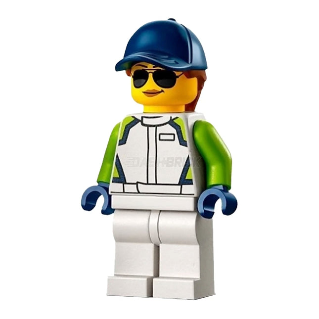 LEGO Minifigure - Female, Race Car Mechanic - White Racing Jacket (2022) [CITY]