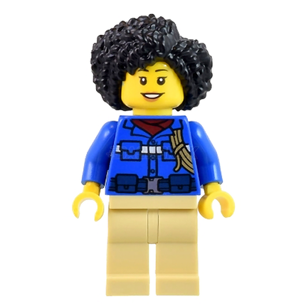 LEGO Minifigure - Female, "Maya", Wildlife Rescue Ranger, Black Coiled Hair [CITY]