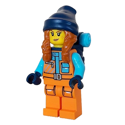 LEGO Minifigure - Female, Arctic Explorer, Orange Jacket, Backpack [CITY]