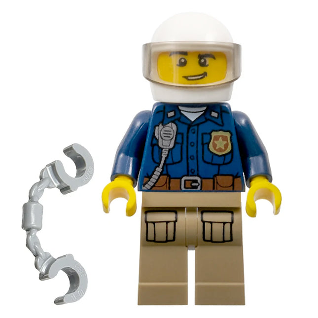 LEGO Minifigure - Male, Mountain Police Officer, White Helmet and Smirk (2018) [CITY]