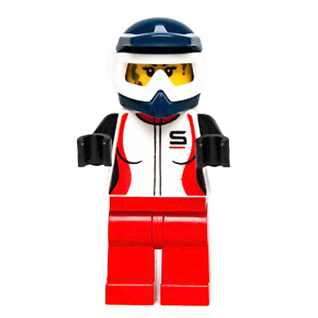 LEGO Minifigure - Female, Trail Cyclist, Female, Racing Jacket, Dirt Bike Helmet (2018) [CITY]