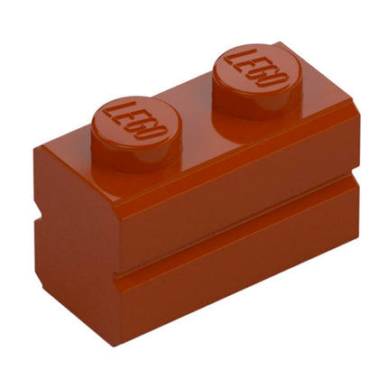 LEGO Brick, Modified 1 x 2, Masonry Profile, Dark Orange [98283] 6314383