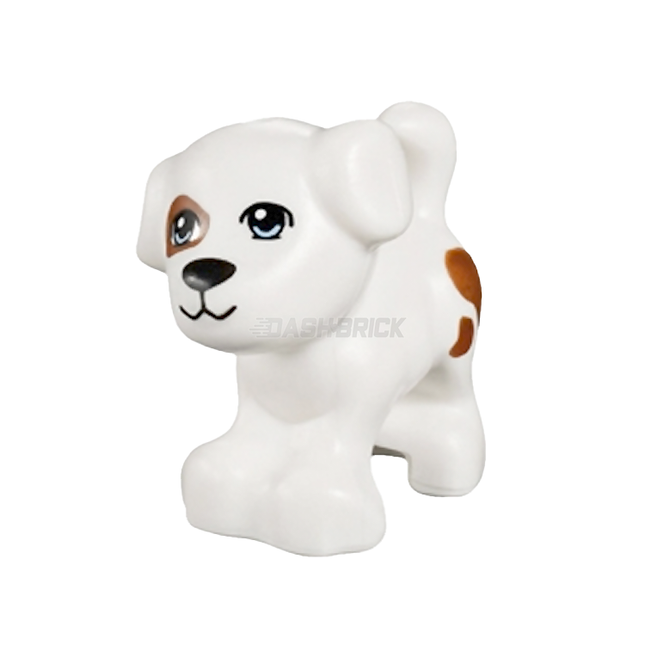 LEGO Minifigure Animal - Dog, Puppy, White, Brown Spots [93088pb01]