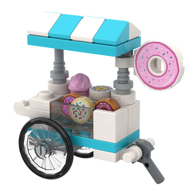 LEGO "Sweet Circle Donut Cart" - Brickside Delights Wagon #3 [MiniMOC]