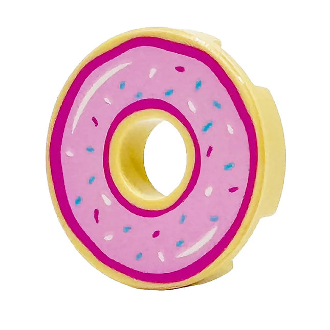 LEGO Minifigure Food - Tile, Large Donut, Pink Frosting, Sprinkles (2 x 2 Tile) [15535pb07]