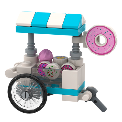 LEGO "Sweet Circle Donut Cart" - Brickside Delights Wagon #3 [MiniMOC]