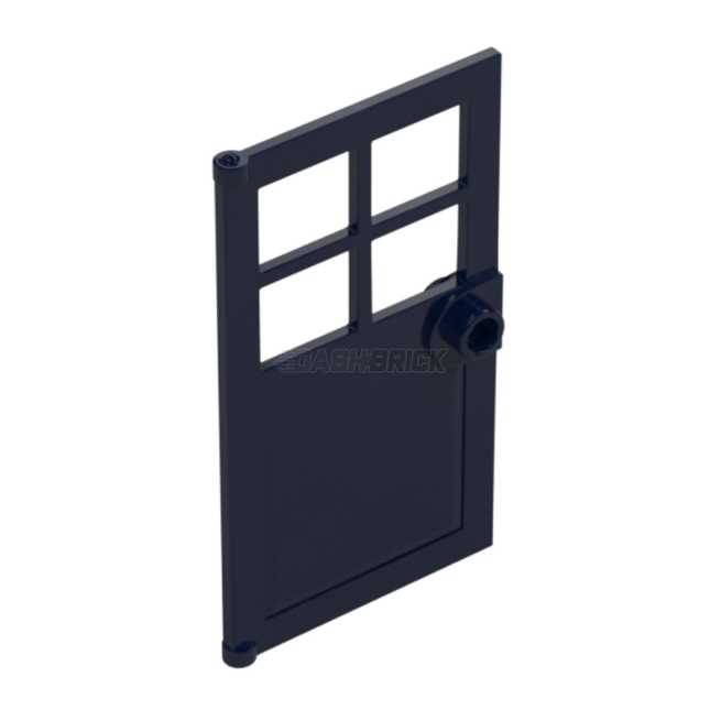 LEGO Door 1 x 4 x 6 with 4 Panes and Stud Handle, Dark Blue [60623] 6186576