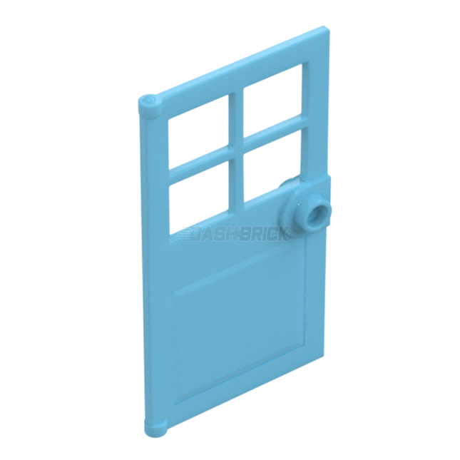 LEGO Door 1 x 4 x 6 with 4 Panes, Stud Handle, Medium Azure [60623] 6212462