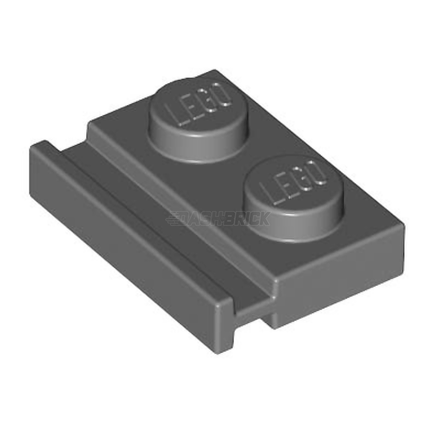 LEGO Plate, Modified 1 x 2 with Door Rail, Dark Grey [32028] 4543086