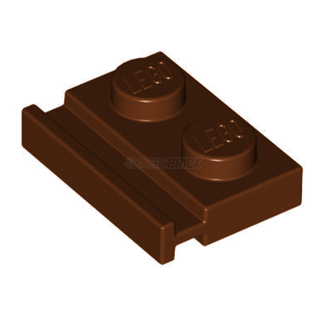LEGO Plate, Modified 1 x 2 with Door Rail, Reddish Brown [32028] 4645103
