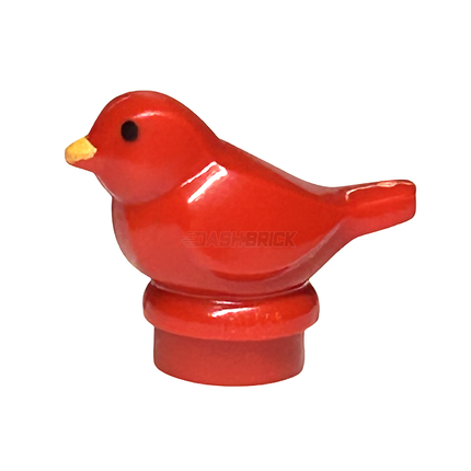 LEGO Minifigure Animal - Bird, Small, Black Eyes, Orange Beak, Red [41835pb01]
