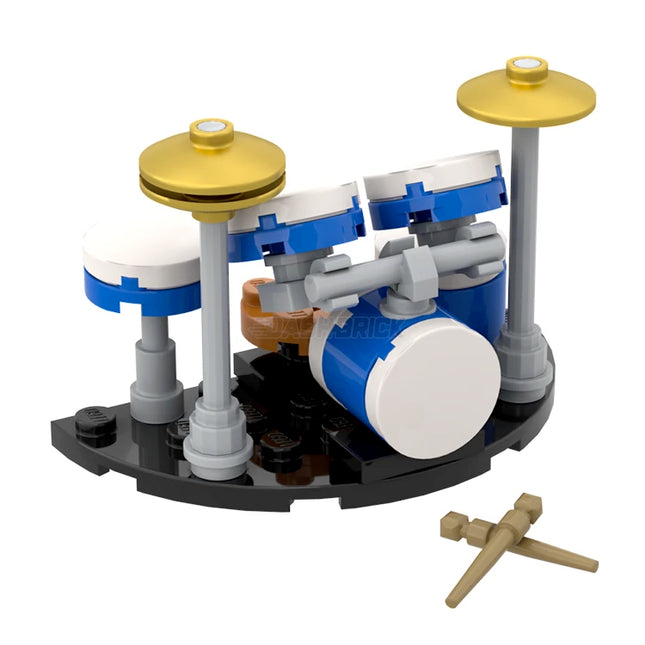 LEGO "Drum Set" - Drums, Cymbals, Drumsticks, Blue [MiniMOC]