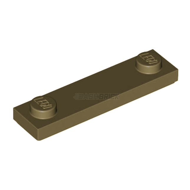 LEGO Plate, Modified 1 x 4 with 2 Studs with Groove, Dark Tan [41740] 6257599