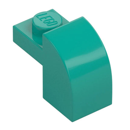 LEGO Slope, Curved 2 x 1 x 1 1/3 with Recessed Stud, Dark Turquoise [6091] 6399564