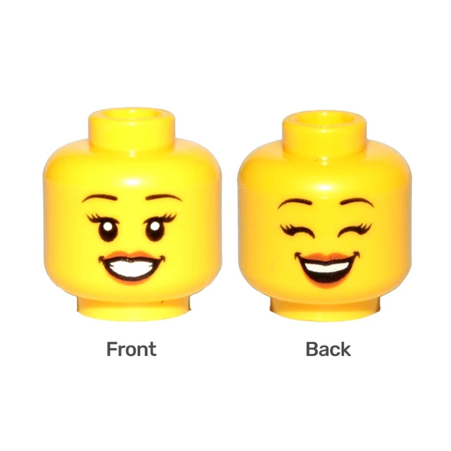 LEGO Minifigure Part - Head Female, Eyelashes, Smile, Open Eyes/Closed Eyes [3626pb2379] 6270417