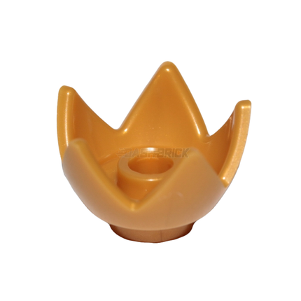 LEGO Minifigure Accessory - Crown/Eggshell, 5 Points, Pearl Gold [39262]