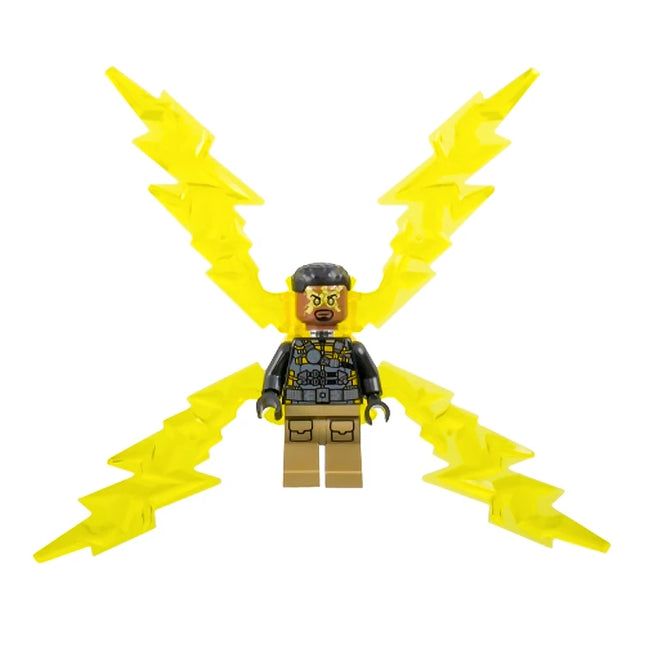 LEGO Minifigure - Electro - Black and Dark Tan Outfit, Large Electricity Wings [MARVEL]