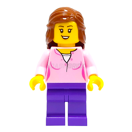 LEGO Minifigure - "Eileen" Brown Hair, Pink Blouse [NINJAGO]