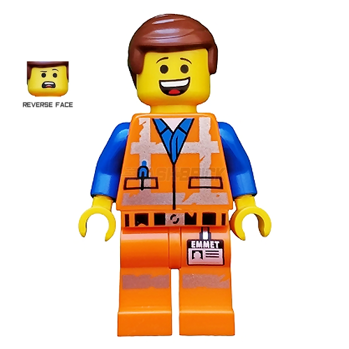 LEGO Minifigure - Emmet, Lopsided Grin, Confused, Worn Uniform [The LEGO Movie]