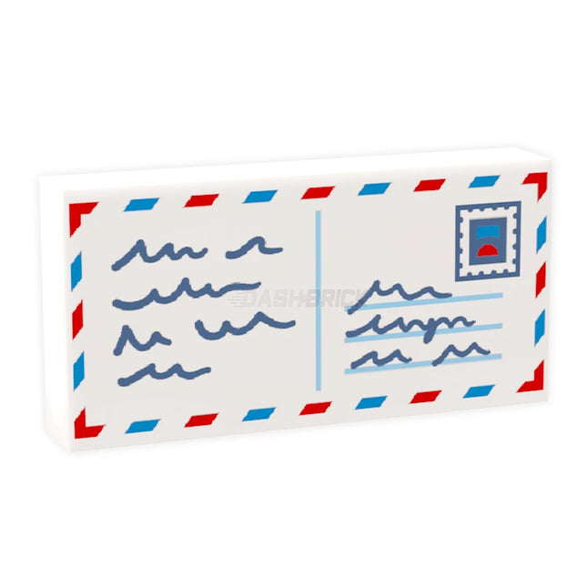 LEGO Minifigure Accessory - Tile, Air Mail Envelope / Postcard with Stamp [3069pb1265] 6490706