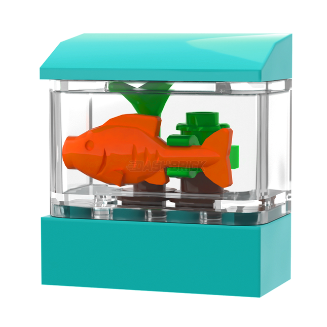 LEGO "Tropical Fish Tank" - Orange Fish, Dark Turquoise [MiniMOC]