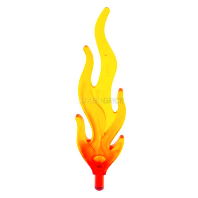 LEGO Minifigure Accessory - Flame/Fire, Large, Trans-Orange/Red [85959pb01a] 4548009