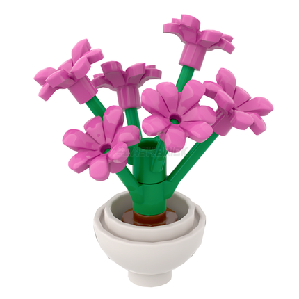 LEGO "Pink Flower Pot" - Bouquet of Bright Flowers [MiniMOC]
