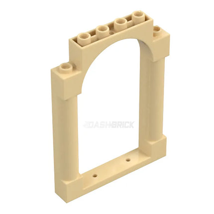 LEGO Door, Frame 1 x 6 x 7 Arched, Notches, Rounded Pillars, Tan [40066] 6273864