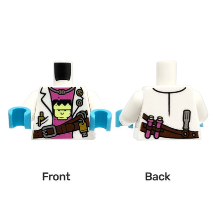 LEGO Minifigure Part - Torso, Lab Coat over Dark Pink Undershirt with Frankenstein's Monster Design [973pb3623c01]