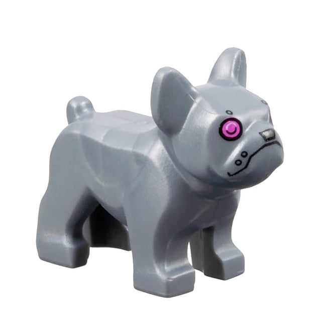 LEGO Minifigure Animal - Dog, Puppy, French Bulldog, Dark Pink Eyes, Robot [29602pb03]