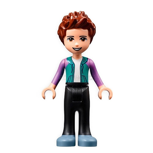 LEGO Minifigure - Friends Ethan - Black Trousers, Dark Turquoise Hoodie [FRIENDS]