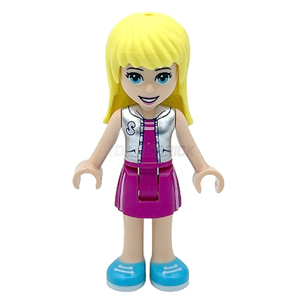 LEGO Minifigure - Friends Stephanie - Magenta Skirt and Top with Silver Vest [FRIENDS]