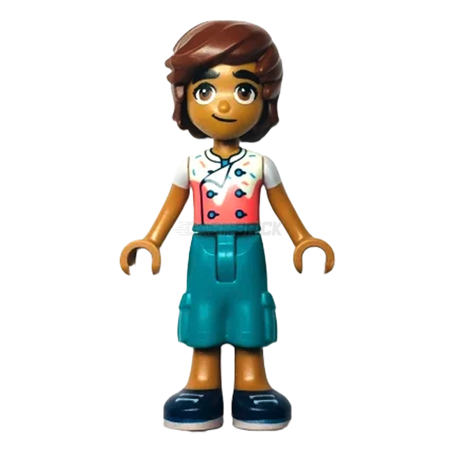 LEGO Minifigure - Friends Leo - Chef Shirt with Sprinkles, Cropped Trousers, Blue Shoes [FRIENDS]