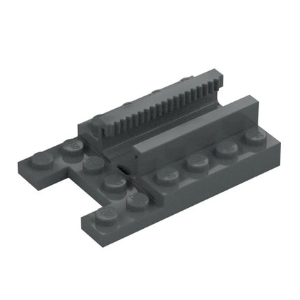 LEGO Plate, Modified 4 x 6 with 1 x 2 Cutout, Gear Track, Dark Grey [1979] 6525003